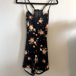 Black Floral Jumper w/ Lace Backing